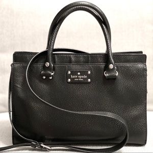 KATE SPADE Black Wellesley Leather Satchel Tote
